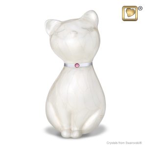 Pet urn cat white